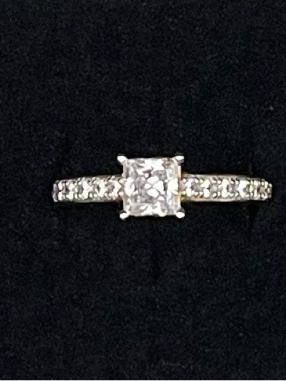 NWT HSN absolute cz gold vermeil princess cut eternity ring size 10 - Picture 12 of 12